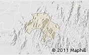 Shaded Relief 3D Map of Obanliku, lighten, semi-desaturated