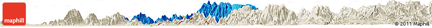 Political Horizon Map of Obanliku, shaded relief outside