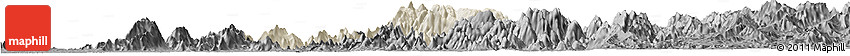 Shaded Relief Horizon Map of Obanliku, darken, desaturated