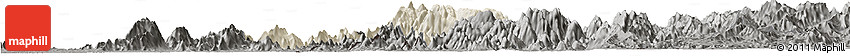 Shaded Relief Horizon Map of Obanliku, darken, semi-desaturated