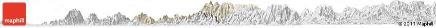 Shaded Relief Horizon Map of Obanliku, lighten, desaturated
