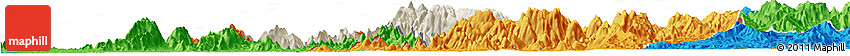 Shaded Relief Horizon Map of Obanliku, political outside
