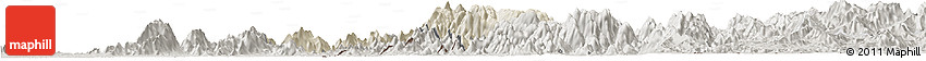 Shaded Relief Horizon Map of Obanliku, semi-desaturated