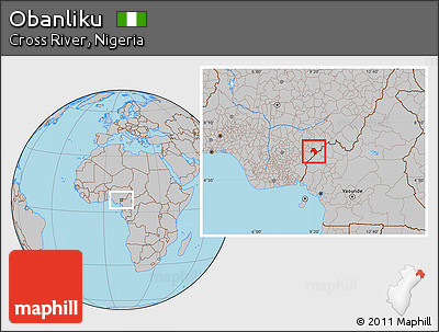 Gray Location Map of Obanliku