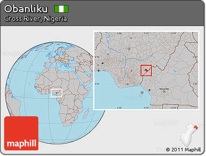 Gray Location Map of Obanliku