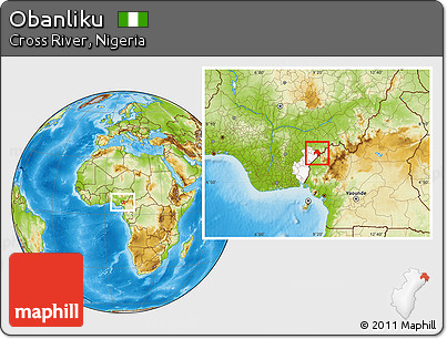 Physical Location Map of Obanliku, highlighted parent region