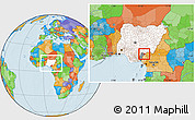 Political Location Map of Obanliku, highlighted country, highlighted parent region, within the entire country