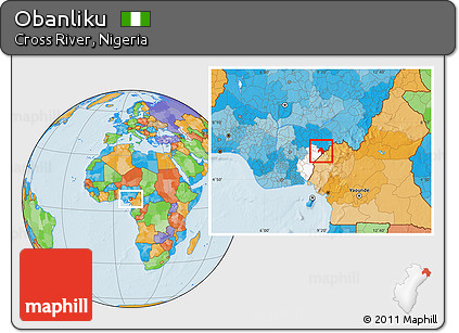 Political Location Map of Obanliku, highlighted parent region