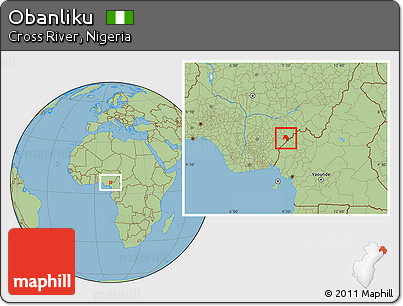Savanna Style Location Map of Obanliku