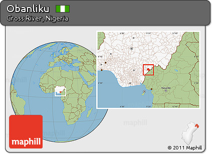 Savanna Style Location Map of Obanliku, highlighted country