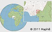 Savanna Style Location Map of Obanliku, highlighted country