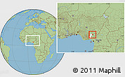 Savanna Style Location Map of Obanliku, highlighted parent region, within the entire country
