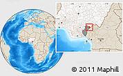 Shaded Relief Location Map of Obanliku, highlighted country, highlighted parent region