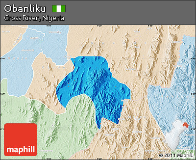 Political Map of Obanliku, lighten