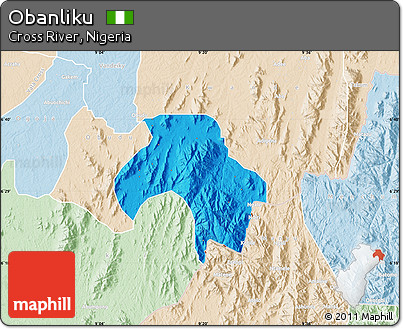 Political Map of Obanliku, lighten
