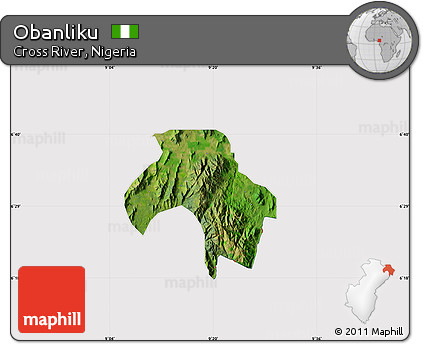 Satellite Map of Obanliku, cropped outside