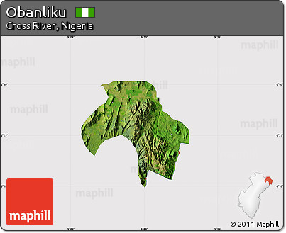 Satellite Map of Obanliku, cropped outside