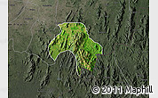Satellite Map of Obanliku, darken, semi-desaturated