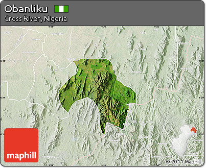 Satellite Map of Obanliku, lighten