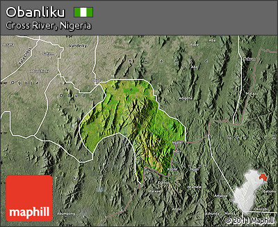 Satellite Map of Obanliku, semi-desaturated
