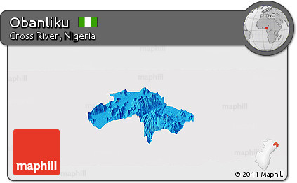 Political Panoramic Map of Obanliku, single color outside