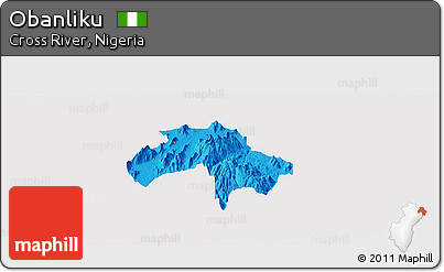 Political Panoramic Map of Obanliku, single color outside