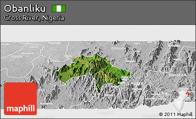 Satellite Panoramic Map of Obanliku, lighten, desaturated