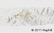Shaded Relief Panoramic Map of Obanliku, lighten, semi-desaturated