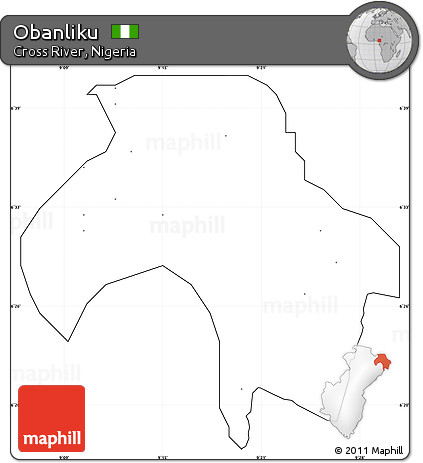 Blank Simple Map of Obanliku, cropped outside