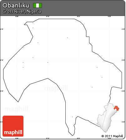 Blank Simple Map of Obanliku, cropped outside