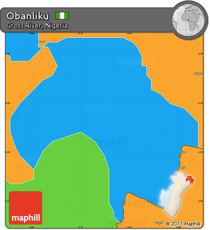 Political Simple Map of Obanliku