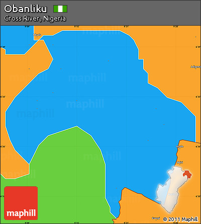 Political Simple Map of Obanliku