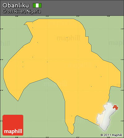 Savanna Style Simple Map of Obanliku, cropped outside
