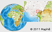 Physical Location Map of Obudu, highlighted country