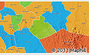 Physical 3D Map of Yakurr, political outside