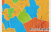 Physical Map of Yakurr, political outside