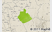Physical Map of Yakurr, shaded relief outside