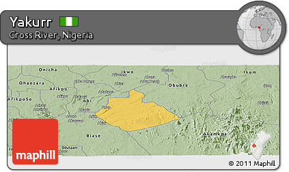 Savanna Style Panoramic Map of Yakurr