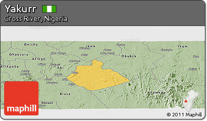 Savanna Style Panoramic Map of Yakurr