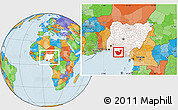 Political Location Map of Delta, highlighted country, within the entire country
