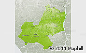 Physical 3D Map of Edo, lighten, semi-desaturated