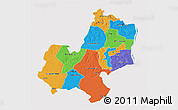 Political 3D Map of Edo, cropped outside