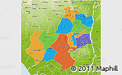 Political 3D Map of Edo, physical outside