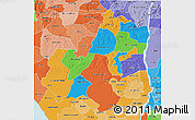 Political 3D Map of Edo, political shades outside