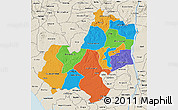 Political 3D Map of Edo, shaded relief outside