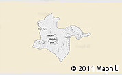Classic Style 3D Map of Akoko-Ed, single color outside