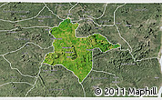 Satellite 3D Map of Akoko-Ed, semi-desaturated
