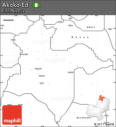 Blank Simple Map of Akoko-Ed