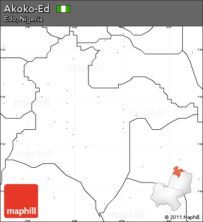Blank Simple Map of Akoko-Ed, no labels