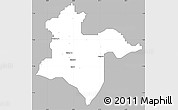 Gray Simple Map of Akoko-Ed, single color outside